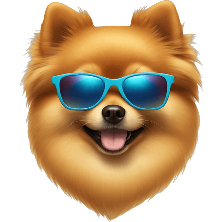 Pomeranian with sunglasses emoji