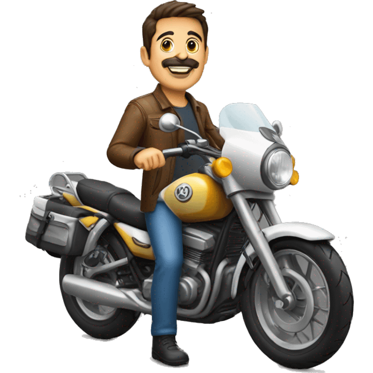 motociclista homem 40 anos fazendo joia  emoji