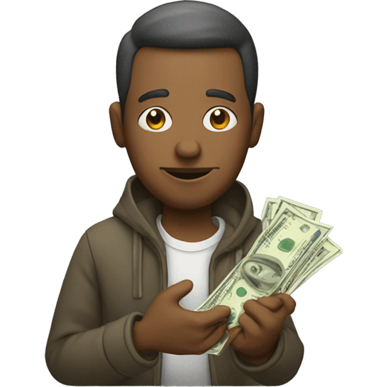 Poor man with money emoji