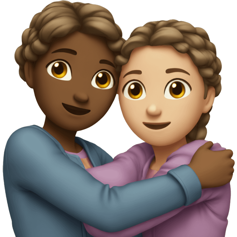 Hug two girlfriends emoji