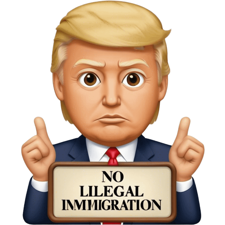 President Trump saying no to illegal immigration emoji