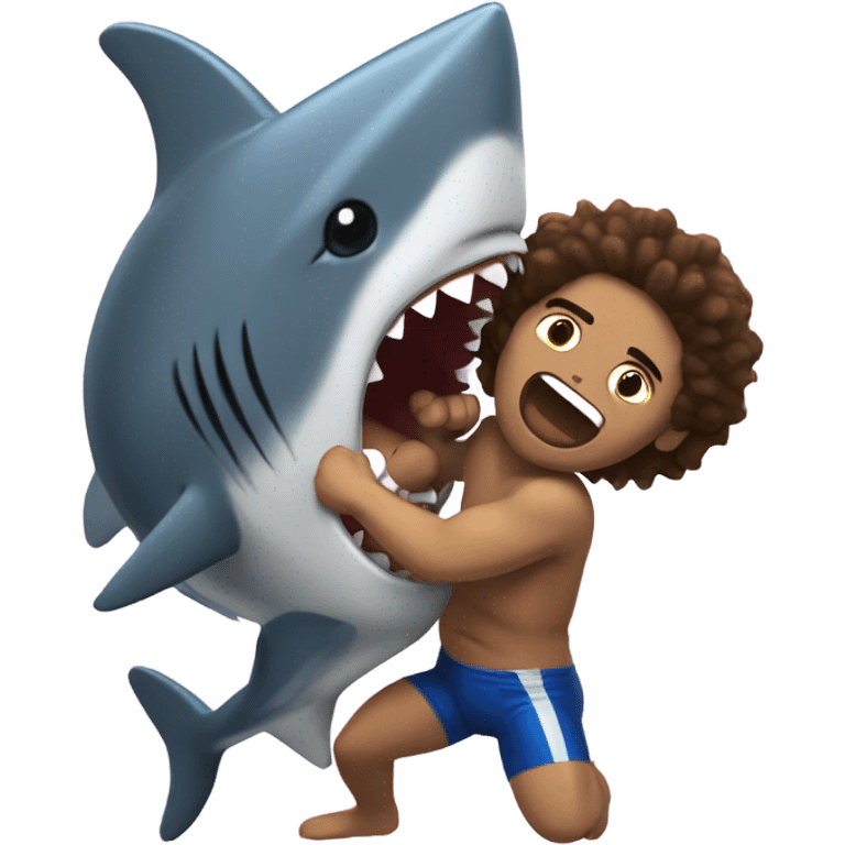 Me wrestling a shark emoji