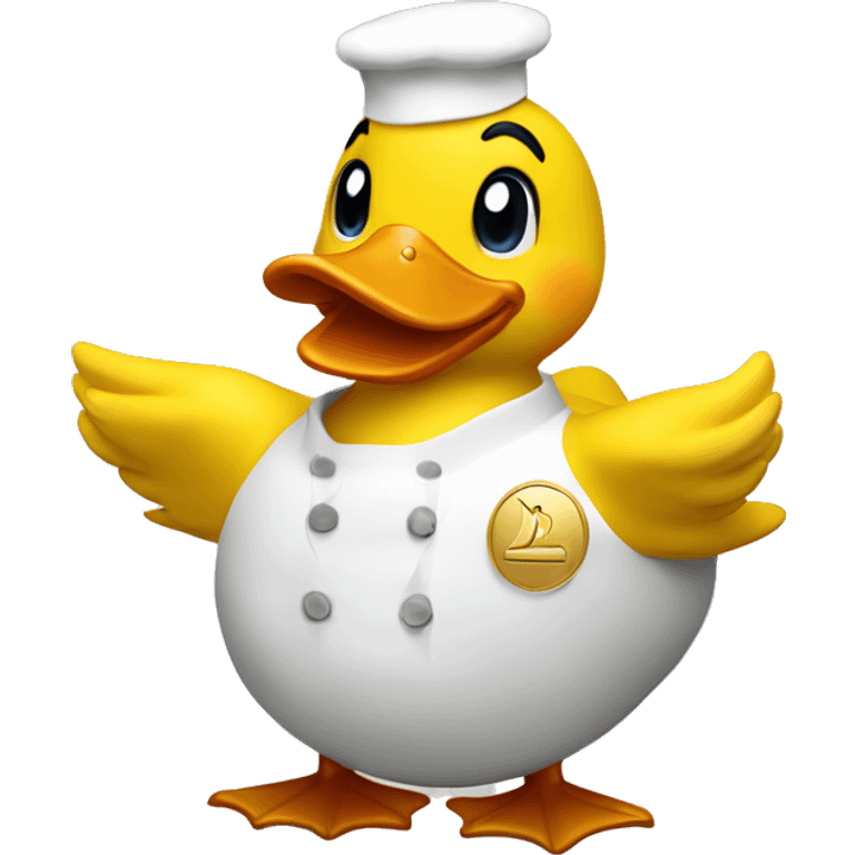 Yellow duck with a gold Michelin star on its chest emoji