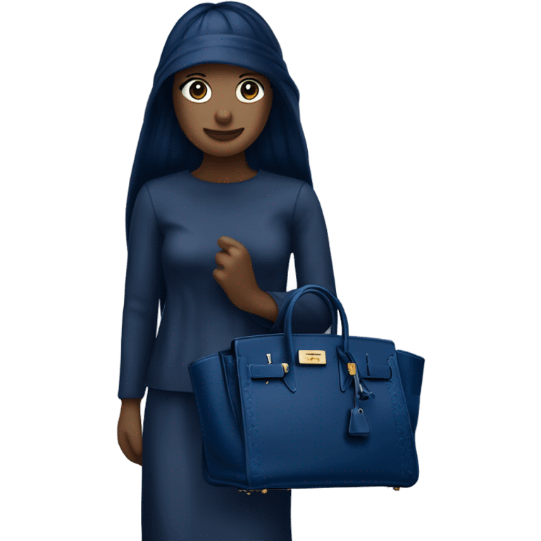 Just a dark blue birkin on it’s own not a person and only one birkin emoji