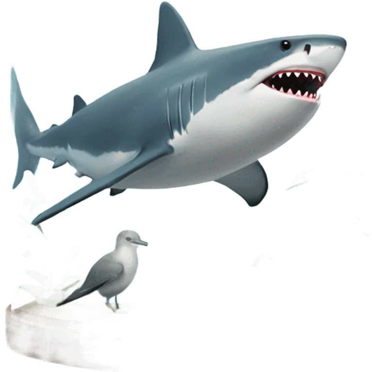 Shark tank with birds emoji