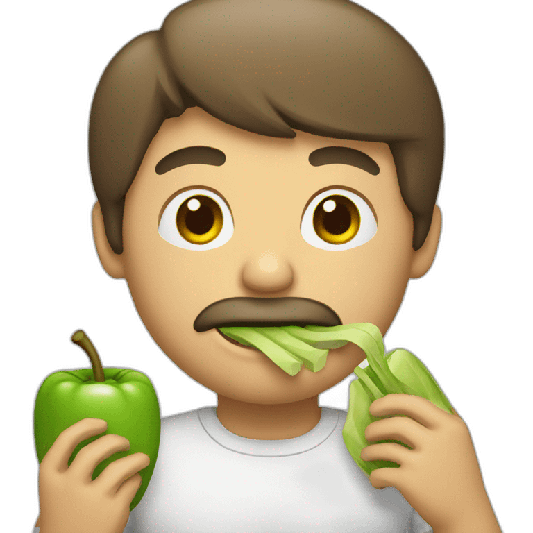 man eating healthy emoji