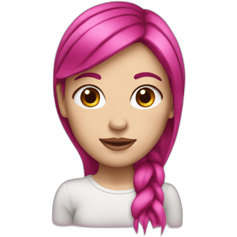 White girl with magenta hair  emoji