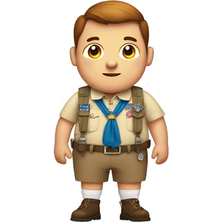 Fat Boy Scout with freckles wearing suspenders  emoji