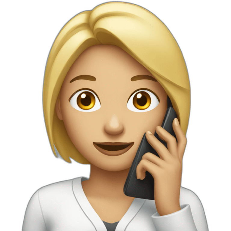 Woman with phone emoji