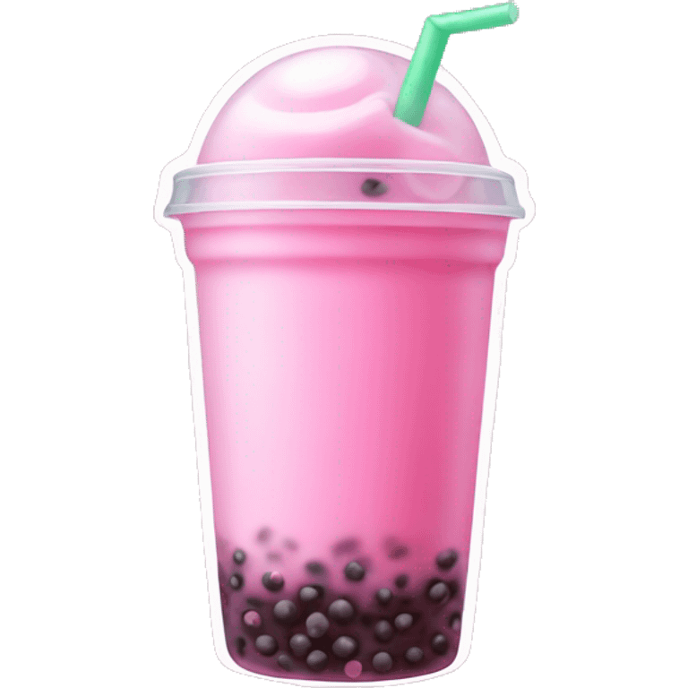 Pink bubble tea emoji