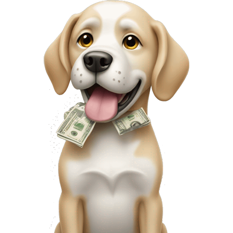 Dog with cash emoji