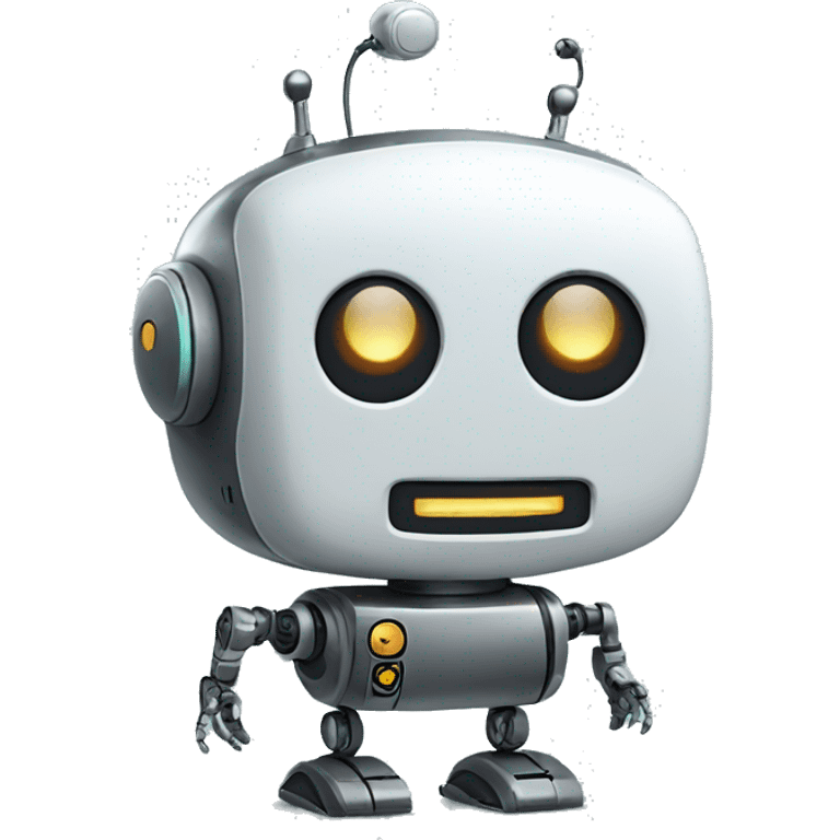 robot with chat bubble emoji