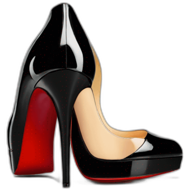 Louboutin Black patent Leather Lady Peep Toe Platform emoji