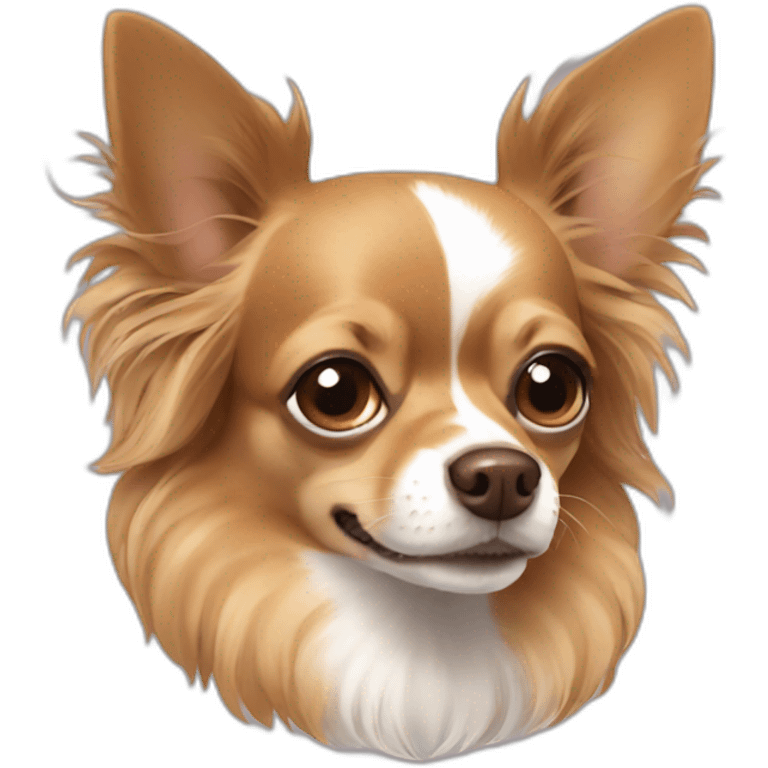 Long hair brown Chihuahua emoji