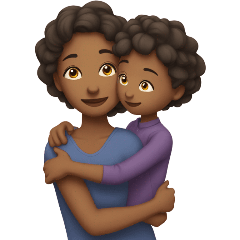 Mom hugging daughter emoji