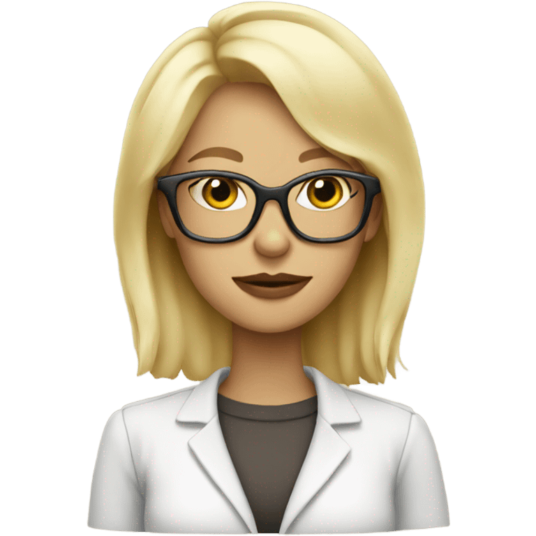 blonde wearing glasses smoking emoji