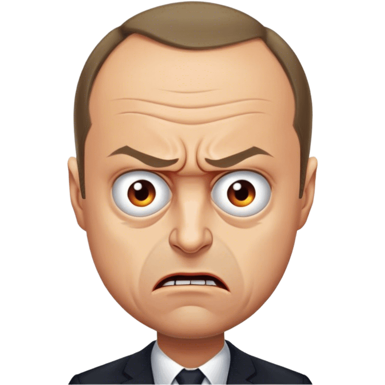 angry Friedrich Merz half body photorealistic picture 8k emoji