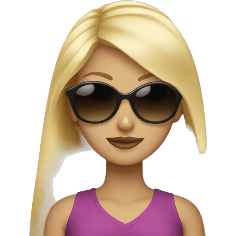 blonde girl with sunglasses  emoji