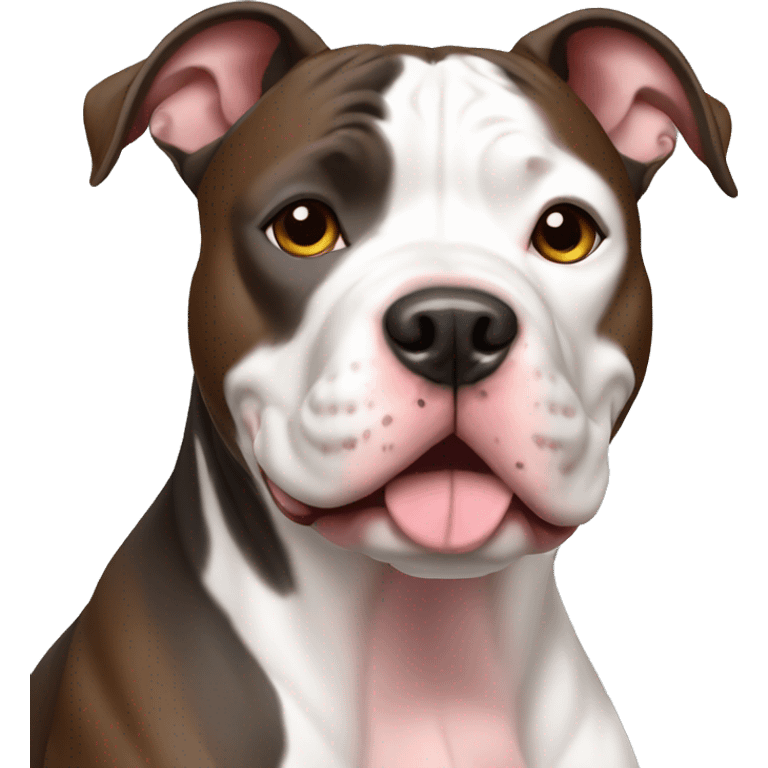 tri color pitbull with cropped ears emoji