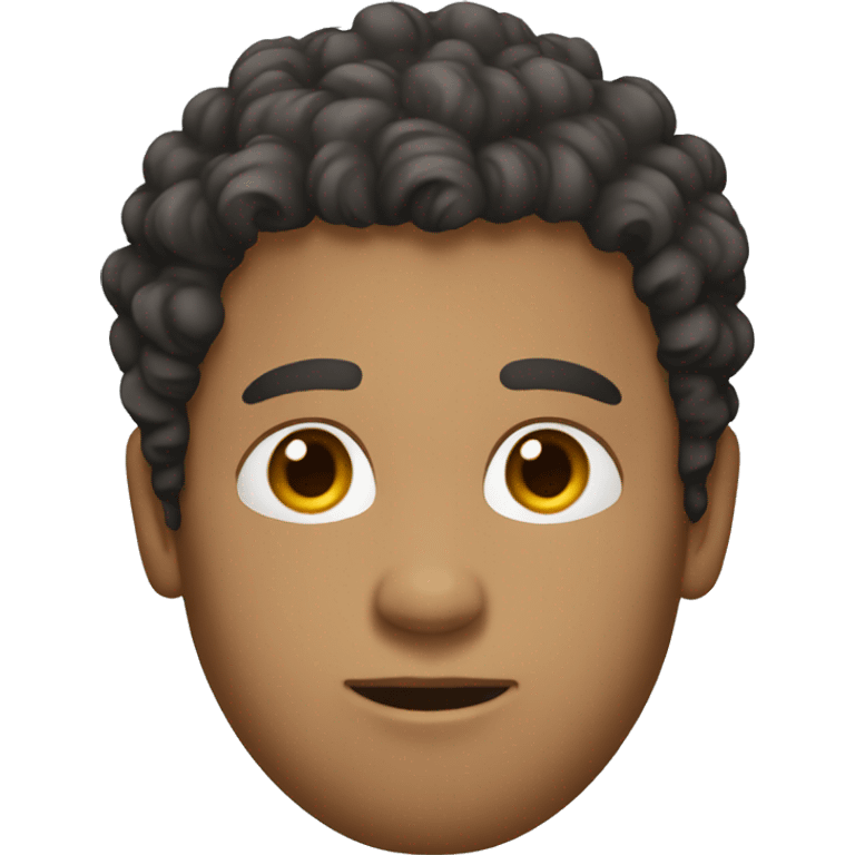 Man with curly hair,tight eyes and no hair in face emoji