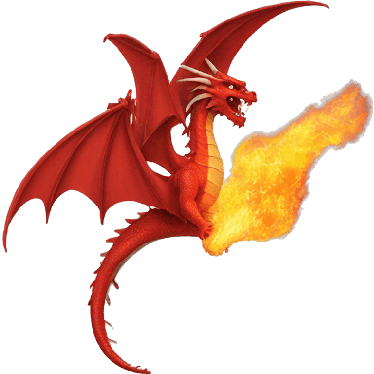 The red dragon breathes fire emoji