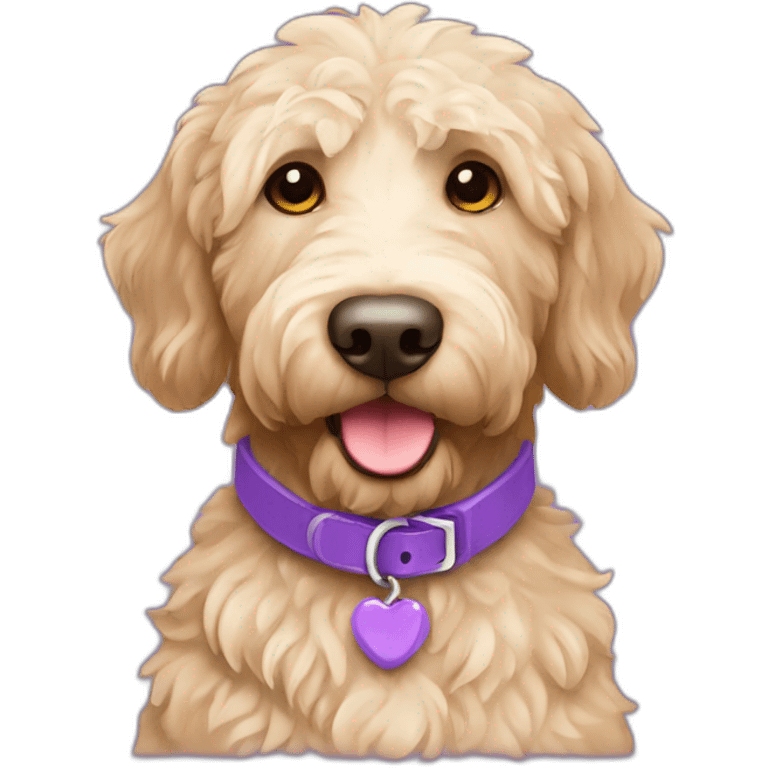 labradoodle with violet collar full size emoji