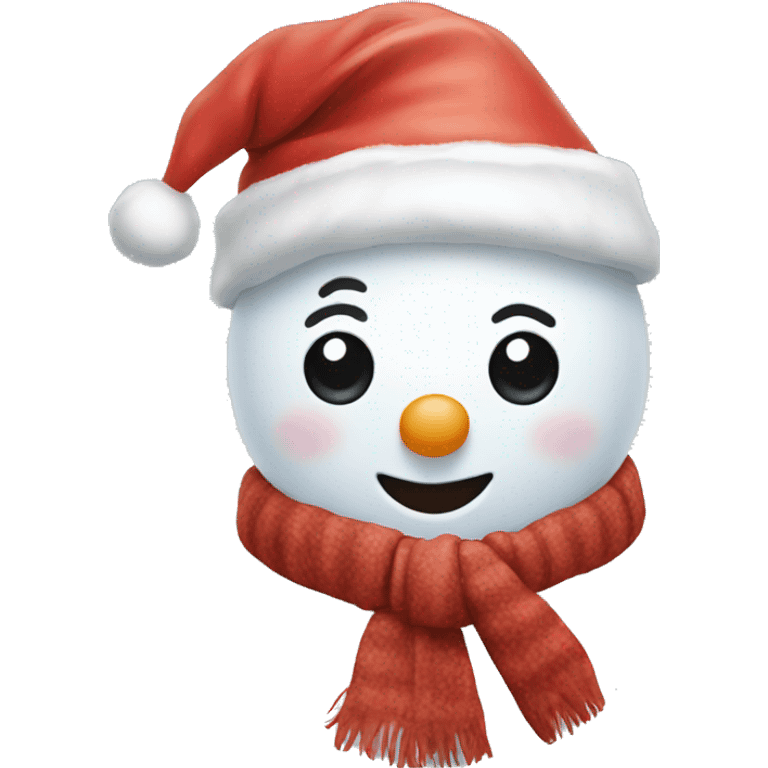 Snowman with a Santa hat emoji