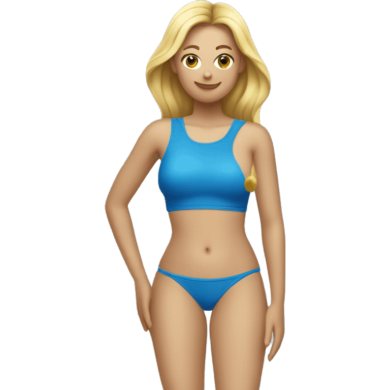 Nageuse maillot de bain bleu emoji