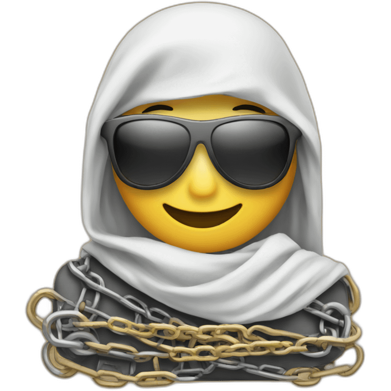 A link (chain) link emoji with a kaffiyeh and sunglasses emoji