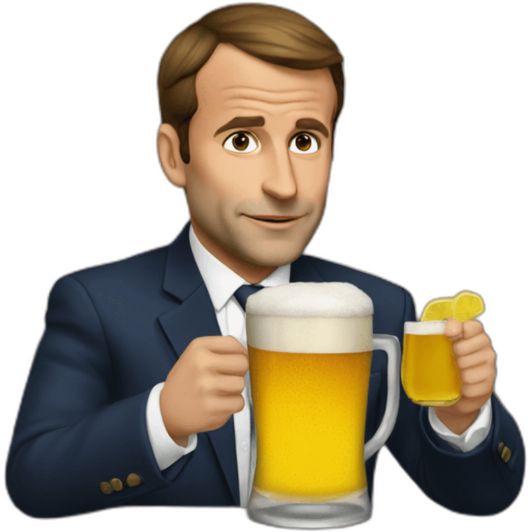 macron-drink-beer emoji