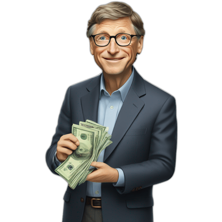 Bill gates holding money emoji