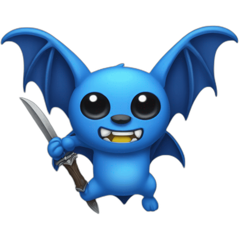 blue bat with dagger emoji