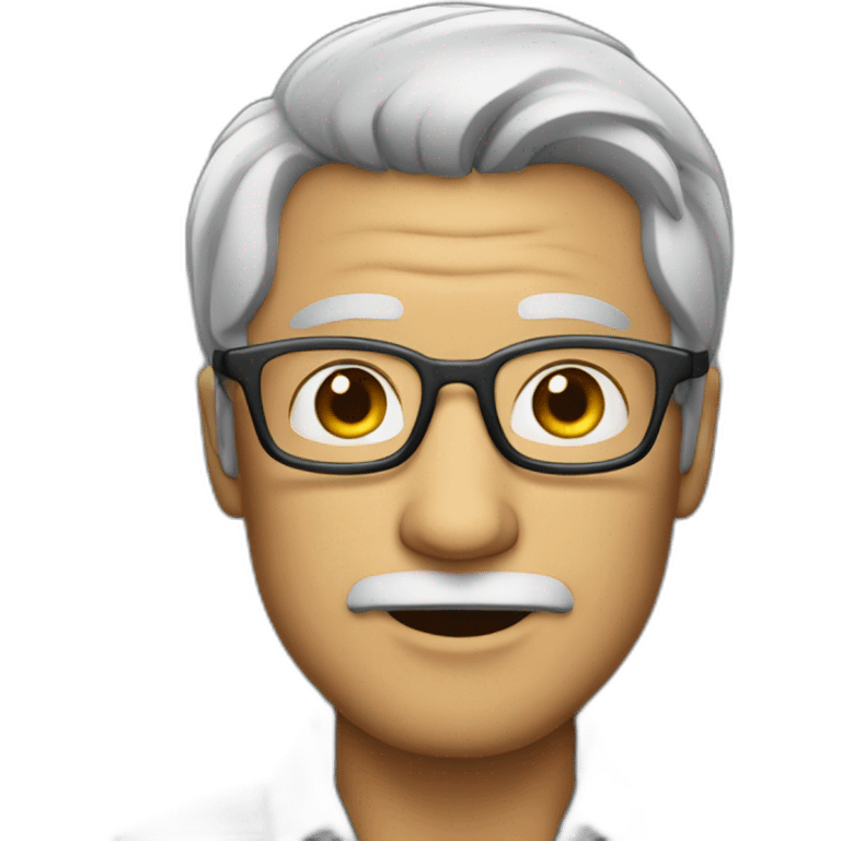 A man with glasses an gray hair mouth watering  emoji