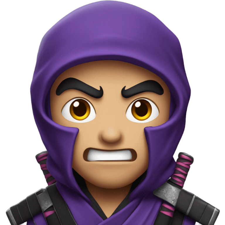 bad ninja, with purple katanas emoji