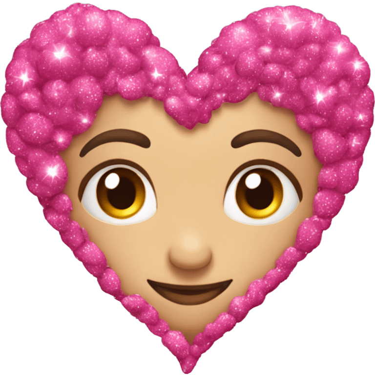 Corazón rosa con brillos emoji