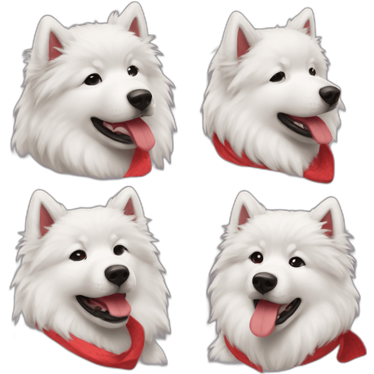 Samoyede wearing a red bandana emoji