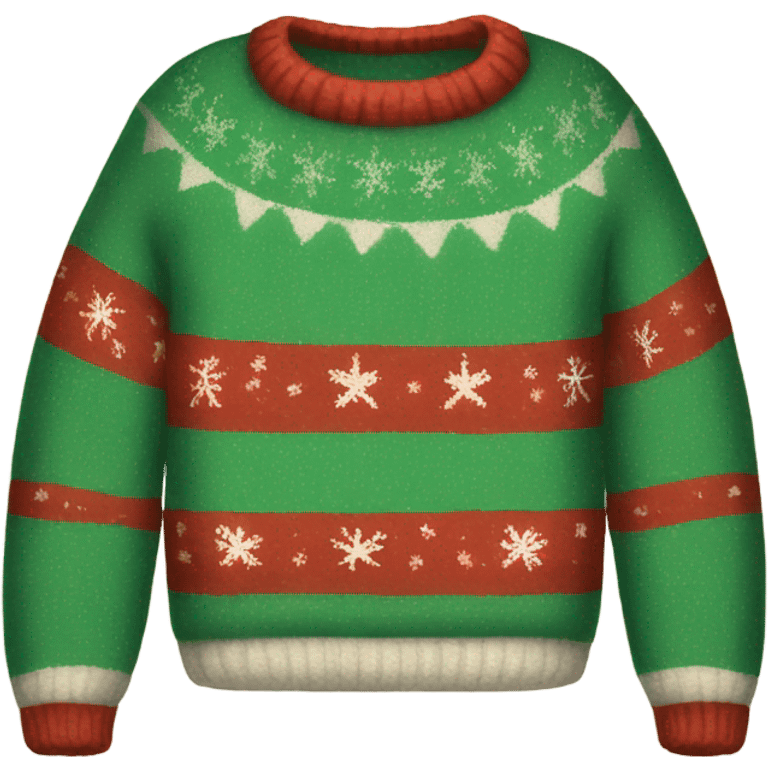 A cute and cozy sweater Christmas  emoji