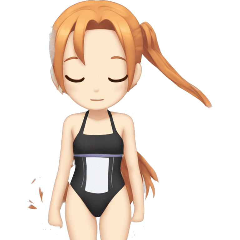 full body Asuna anime sword art online one piece swim suit sleeping emoji