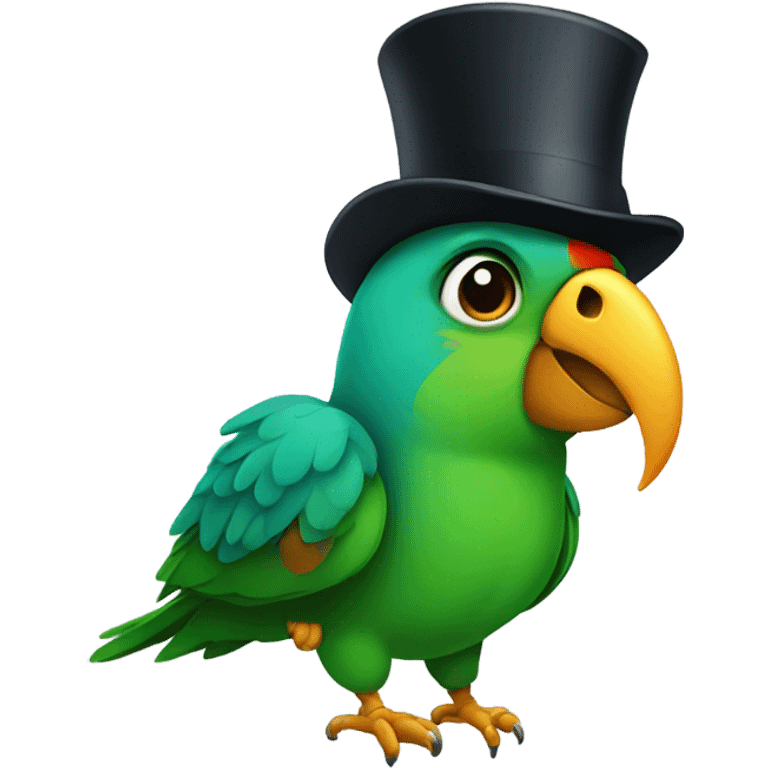 Parrot with top hat emoji