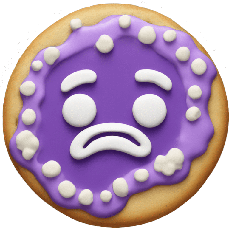 Christmas cookie with purple icing emoji