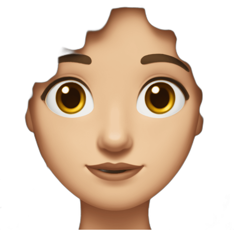 Fille brune aux yeux marron blanche de peau avec des boucles d’oreilles cheveux détachés avec une tenue de la maison serpentard dans Harry potter emoji