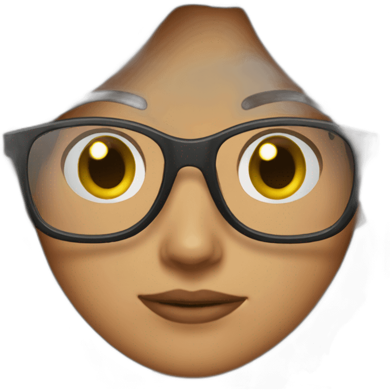 Brunette with glasses laugthing a lot emoji