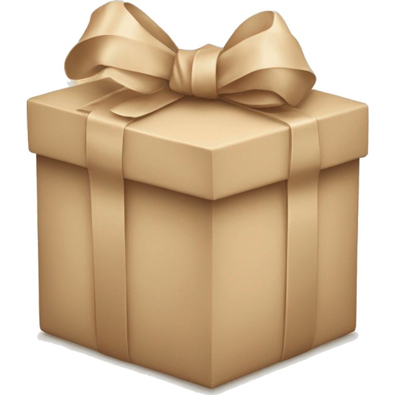 hands and in hands a beige gift box with a bow emoji