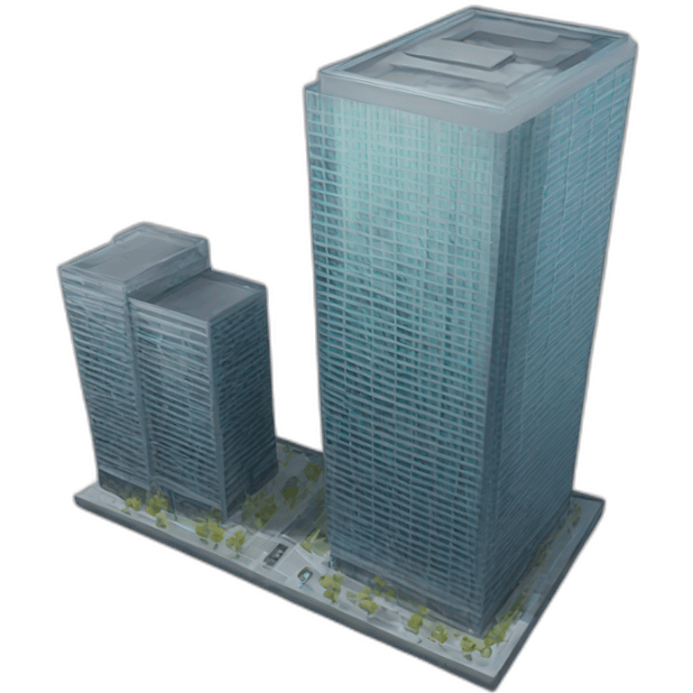 single skyscraper building transparent background emoji