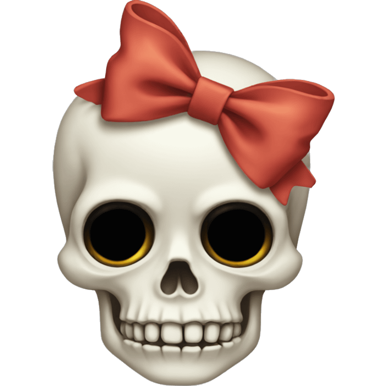 Skeleton wearing a bow emoji