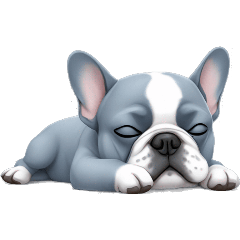 sleeping-fat-blueish grey - french-bulldog emoji