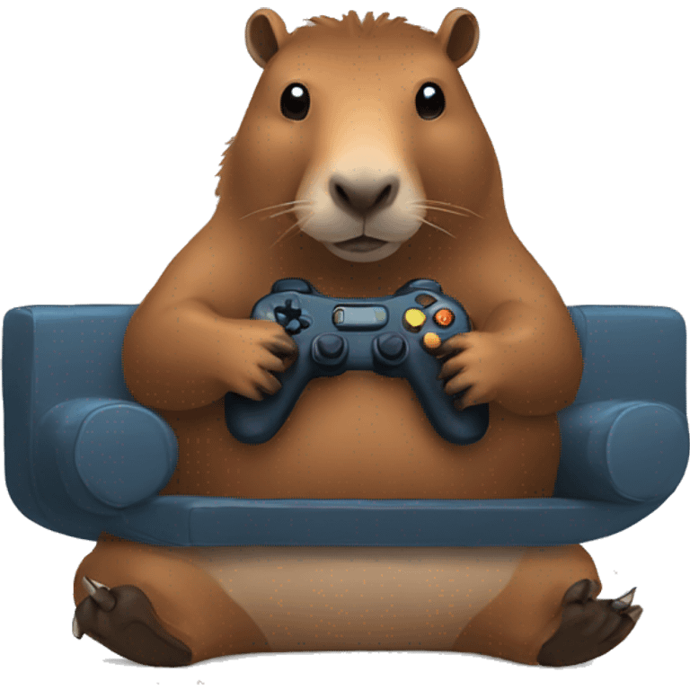 A capibara playing videogames emoji