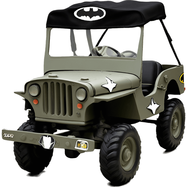 Batgirl’s 1942 Willy’s  army jeep rc car emoji