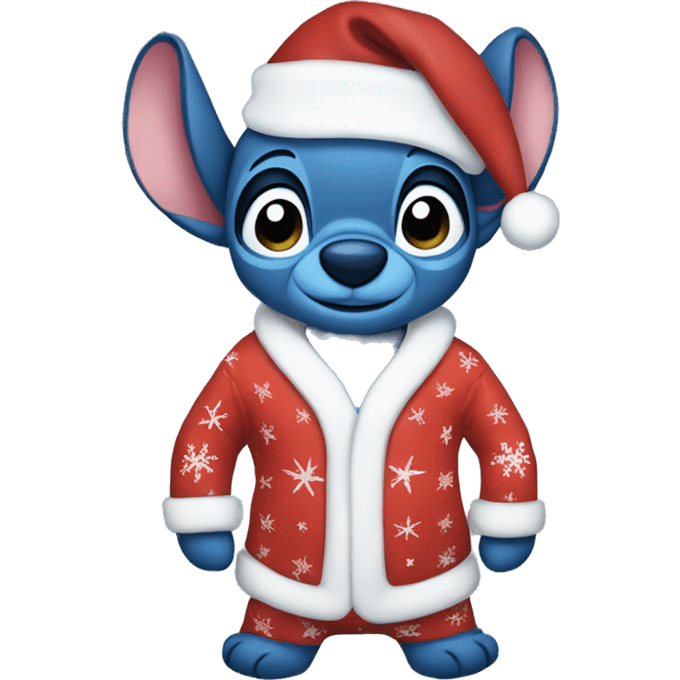 Stitch wearing Christmas pajamas  emoji