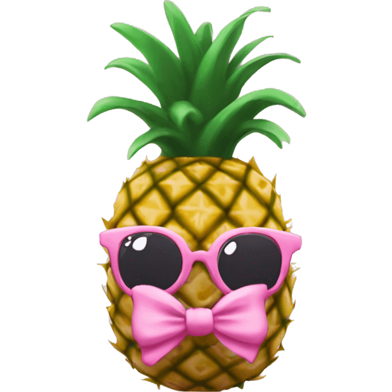 ￼Pineapple with pink bow  emoji